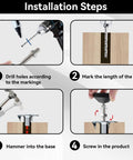 Installation steps for Adjustable M6 Furniture Leveling Feet Set Of 4 With Swivel Table Glides Heavy Duty Levelers for stable surfaces.