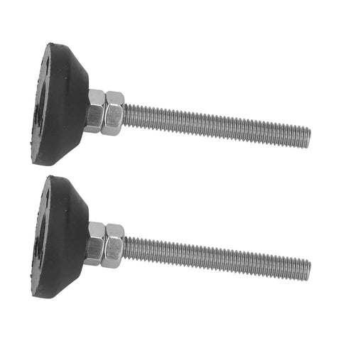 Side view of adjustable M6 screw in furniture levelers with a swivel nylon rubber base, designed to protect floors and stabilize furniture.