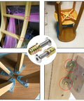Durable M6 Furniture Screw Nut Kit with 16 Sets Including M6x25 Screws and M6x15 Wood Threaded Inserts in wood assembly examples.