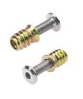 Durable M6 Furniture Screw Nut Kit with 16 Sets Including M6x25 Screws and M6x15 Wood Threaded Inserts Hex Socket Drive Includes 2 Wrenches for Strong Easy Wood Furniture Assembly Rrina