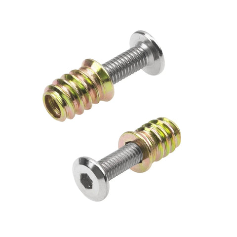 Durable M6 Furniture Screw Nut Kit with 16 Sets Including M6x25 Screws and M6x15 Wood Threaded Inserts Hex Socket Drive Includes 2 Wrenches for Strong Easy Wood Furniture Assembly Rrina