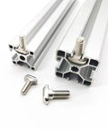 M6 30mm Hammer Head T Slot Bolts For 3030 Aluminum Extrusion installed in T-slot profile close-up