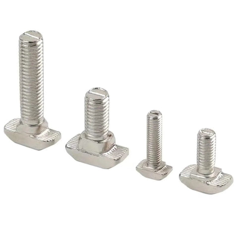 M6 30mm Hammer Head T Slot Bolts For 3030 Aluminum Extrusion 8mm T Slot Drop In Sliding T Bolt Screw Stud Nickel Plated