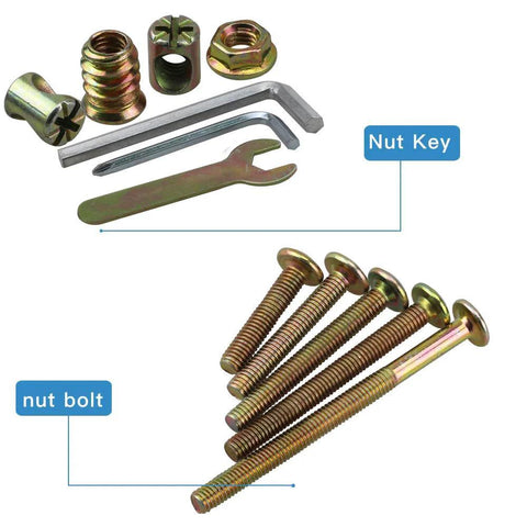 150Pcs M6 Hardware Replacement Kit For Baby Crib And Furniture Includes Hex Socket Head Cap Screws Nuts And Barrel Bolts Zinc Plated Fasteners With Free Tools Stored In Labeled Plastic Box