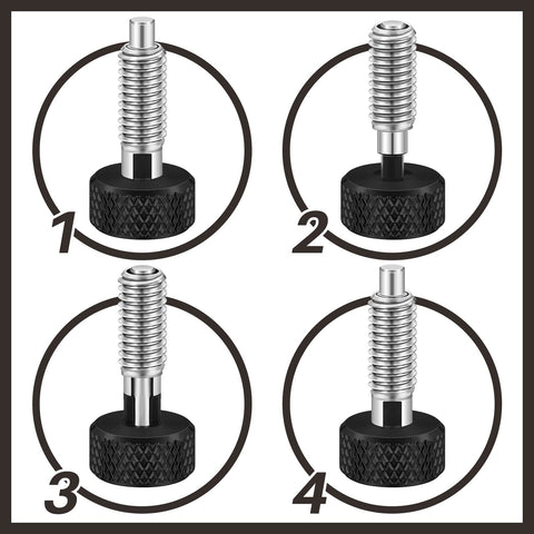 Hand Retractable Spring Plunger With Knurled Handle M6 Quick Release Pins 0.500 Inch Thread Length Black 2 Packs