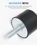 Reduces vibration, noise, and wear with a 6 pack of M6 rubber isolator mounts and studs, side view showing threaded metal stud.
