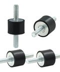Beefy M6 Rubber Isolator Mounts 20 by 15 mm Four Pack With Eight Hex Lock Nuts Anti Vibration Shock Absorbers for Machinery