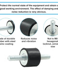 Beefy M6 Rubber Isolator Mounts 20 By 15 Mm Four Pack With Eight Hex Lock Nuts Anti Vibration Shock Absorbers For Machinery Equipment