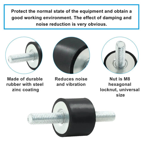 Beefy M6 Rubber Isolator Mounts 20 By 15 Mm Four Pack With Eight Hex Lock Nuts Anti Vibration Shock Absorbers For Machinery Equipment