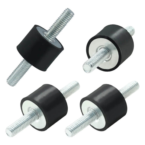 Beefy M6 Rubber Isolator Mounts 20 By 15 Mm Four Pack With Eight Hex Lock Nuts Anti Vibration Shock Absorbers For Machinery, Equipment And Audio Gear
