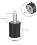 M6 Rubber Mounts Vibration Isolators Shock Absorbers 20 x 25mm Set Of 8 Dual Threaded Mounts for DIY Projects