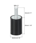 Experience reduced vibration and steadier performance with these M6 rubber mounts, 20x30mm cylindrical vibration isolators with 18mm studs