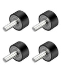 M6 Thread Rubber Mounts Vibration Isolators Cylindrical Shock Absorbers With Studs 20 X 10 Mm Set Of 4 For Equipment And Machinery