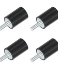 Set of 4 M6 rubber mounts, 20x30mm cylindrical vibration isolators with 18mm studs for secure, quiet operation and longer equipment life.