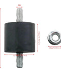 M6 Rubber Vibration Isolation Mounts Four Pack With Bolts Durable Shock Absorbers For Fitness Equipment Air Conditioning Units Bicycles Water Pumps Petrol Engines Rust Resistant Metal And Rubber Construction.