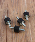 4 Pcs M6 Rubber Anti Vibration Isolator Mounts for Air Compressors and Pumps with Screws 20 by 15 mm on wooden surface