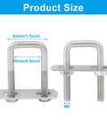 Square U Bolts M6 4 Sets 3/4 Inch Wide 304 Stainless Steel with Frame Plates, Nuts, U Clamp for Trailers and Boats 20x50 mm