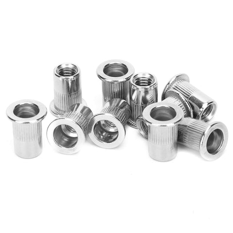 50 Piece Blind Rivet Nut Set Stainless Steel M6 Ribbed Nuts For Pro Grade Heavy Duty Fast Secure Installations And Durable Hardware Accessories