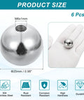 6 Pcs M6 By 25mm Ball Knob Nuts Crafted From 304 Stainless Steel with smooth surface shown in hand, highlighting size and rust resistance.