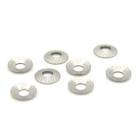 Belleville Washer M6 Stainless Steel Disc Spring Pack Of 50 in various arrangements on a white background