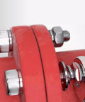 Close-up of 120 Pieces M6 Stainless Steel Hex Socket Head Bolts Screws Nuts Washers Assortment Kit in use on red appliance.
