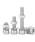 Assorted 120 Pieces M6 Stainless Steel Hex Socket Head Bolts Screws Nuts Washers Kit for home appliances and general fastening projects.