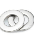Close-up of M6 Stainless Steel Flat Washers 100 Pack For Screws And Bolts ID 6.4-6.62mm OD 11.57-12mm 1.4-1.8mm Thick SS304