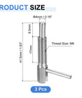 Diagram of Retractable Indexing Plunger Pins Set uxcell M6 Stainless Steel Spring Loaded Latch with dimensions and thread size
