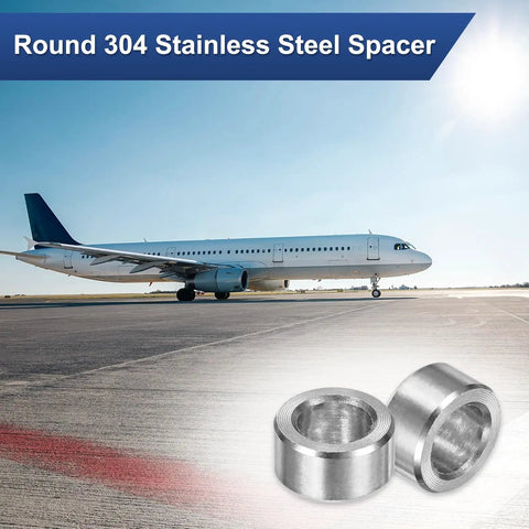 M6 Stainless Steel Spacers Set, 15 Pieces, 304 Grade Round Standoffs, 6mm ID X 10mm OD X 5mm Thick, Plain Finish Silver