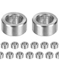 M6 Stainless Steel Spacers Set, 15 Pieces, 304 Grade Round Standoffs, 6mm ID X 10mm OD X 5mm Thick, Plain Finish Silver