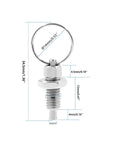 M6-3mm Stainless Steel Spring Plunger with Pull Ring dimensions, front view, non-locking index plunger for mold and industrial use.