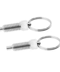 M6-3mm Stainless Steel Spring Plunger with Pull Ring, Stubby Hand-Retractable Non-Locking Index Plunger, 2 PCS for industrial use