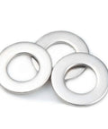 M6 Stainless Steel Flat Washers 100 Pack For Screws And Bolts ID 6.4-6.62mm OD 11.57-12mm 1.4-1.8mm Thick SS304 close-up