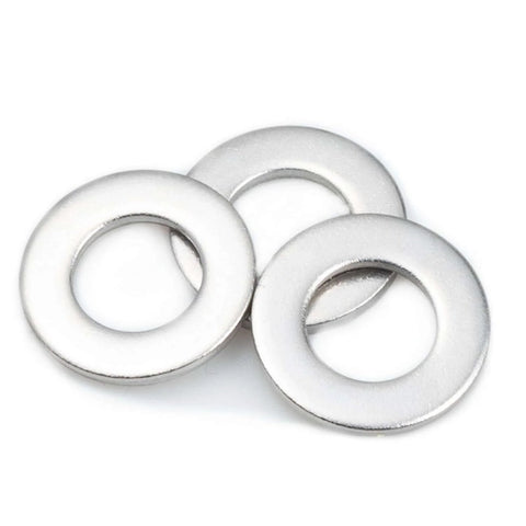 M6 Stainless Steel Flat Washers 100 Pack For Screws And Bolts ID 6.4-6.62mm OD 11.57-12mm 1.4-1.8mm Thick SS304 close-up