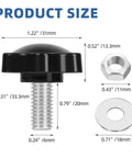 M6 Star Clamping Knob Set With Hex Nuts And Washers diagram showcasing dimensions and components.
