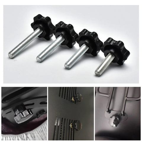 61 Piece M6 Star Knob Screw Kit With Nylon Black Plastic Star Hand Knobs And Steel Tightening Screws, Standard Metric Threads