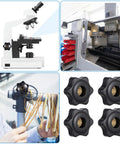 Six Pcs M6 Star Shaped Knobs with Hex Head Screw on threaded fasteners for mechanical equipment, shown installed and unused.