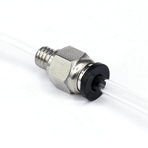 10 Pcs Pneumatic Straight Fittings And 2 Pcs Plastic Push To Connect Straight Union Tube Fittings For PTFE Tubing 4 Mm Outer Diameter And M6 Thread