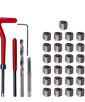 Must-Have 30-Pcs M6 x 1.0mm Thread Repair Insert Kit with 25 stainless steel inserts, drill bit, tap, and installation tools