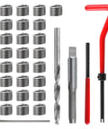 M6 Thread Repair Kit with Helicoil Inserts and HSS Drill Taps for Auto Repair Rethreading Bolts, includes 30 pieces with spanner and wrench