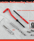 M6 Thread Repair Kit With Helicoil Inserts And HSS Drill Taps For Auto Repair Rethreading Bolts by Leontool, tool pieces on display