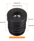 8 Pieces Round Tube Inserts With M6 Thread For 19mm Diameter Round Tubes 0.75 Inch Outer Diameter Black Plastic Plug Diagram