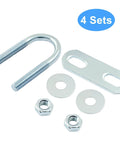 4 Sets M6 U Bolts Three Quarter Inch Wide Round U Bolts With Frame Plates Nuts And Washers Zinc Plated Steel U Clamp