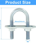 4 Sets M6 U Bolts Three Quarter Inch Wide Round U Bolts With Frame Plates Nuts And Washers Zinc Plated Steel U Clamp