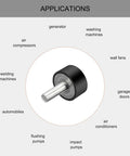 M6 Thread Rubber Mounts Vibration Isolators Cylindrical Shock Absorbers With Studs 20 X 10 Mm Set Of 4 With Application Examples