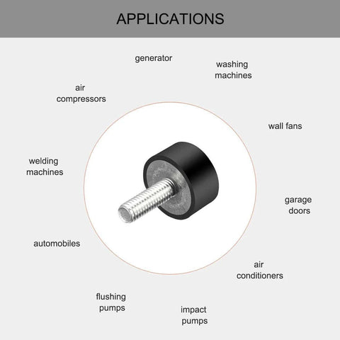 M6 Thread Rubber Mounts Vibration Isolators Cylindrical Shock Absorbers With Studs 20 X 10 Mm Set Of 4 With Application Examples