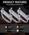 Experience secure, corrosion-resistant mounting for trailers and boats with this 4-set M6 U-bolts kit, shown installed with frame plates.