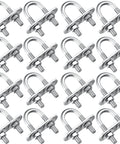 Complete 16-piece U-bolt kit with M6 zinc plated round bends, plates, nuts and washers for fast, secure pipe and rail mounting