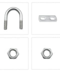 Round U Bolts Zinc Plated Steel M6 Round Bend U Clamp With Nut Plate Washer Set Of 16 For Fixing Pipes Wood And Other Materials Durable DIY Fastening Hardware