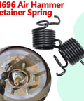 Two-pack air hammer spring set provides quick, easy replacement for compatible pneumatic hammers, shown with wheel assembly.